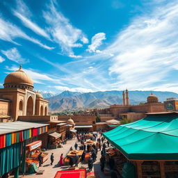 A stunning view of Iran, showcasing the vibrant and intricate designs of Persian architecture with ancient mosques and palaces