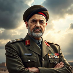 A powerful portrait of Ghasem Soleimani depicted as a military leader