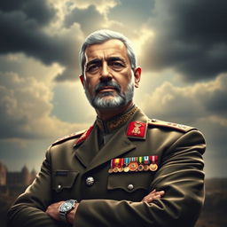 A powerful portrait of Ghasem Soleimani depicted as a military leader