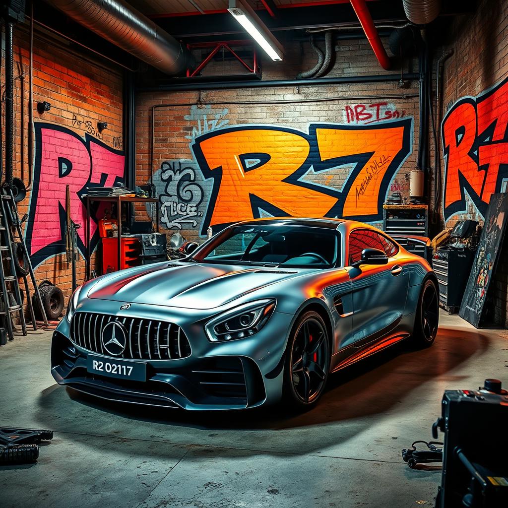 Sleek Power: Mercedes-Benz R7 in Edgy Garage