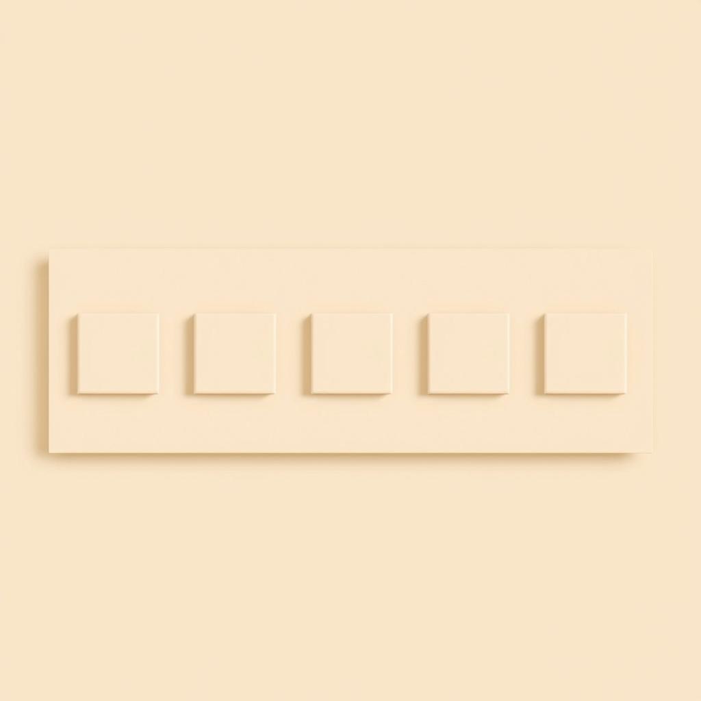 A beautifully designed beige horizontal catalogue featuring 13 square boxes arranged in a clean and structured layout