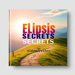 A flat book cover design featuring a realistic image of a serene landscape with a winding path leading toward a bright, transformative horizon