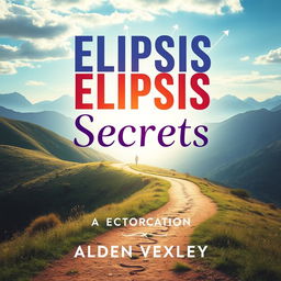 A flat book cover design featuring a realistic image of a serene landscape with a winding path leading toward a bright, transformative horizon
