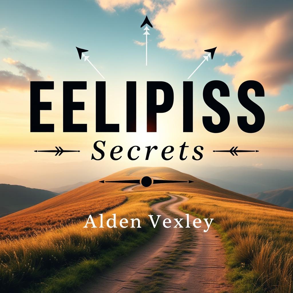 A flat book cover design titled 'Elipsis Secrets' prominently displayed in bold, eye-catching large font at the center with intriguing color contrast