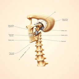 An intricate illustration depicting the first two cervical vertebrae, known as the atlas and axis, showcasing their unique anatomical features and engineering marvels