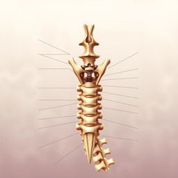 An intricate illustration depicting the first two cervical vertebrae, known as the atlas and axis, showcasing their unique anatomical features and engineering marvels