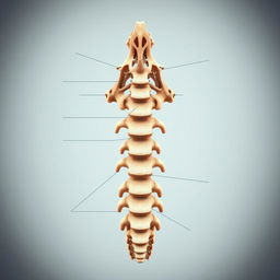 An intricate illustration of the first two cervical vertebrae, known as the atlas and axis, showcasing their unique anatomical features and engineering marvels