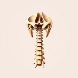 A detailed and artistic representation of the first two cervical vertebrae, specifically the atlas and axis, emphasizing their intricate design and functionality as engineering masterpieces of the human anatomy