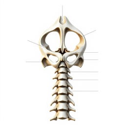 A detailed and artistic representation of the first two cervical vertebrae, specifically the atlas and axis, emphasizing their intricate design and functionality as engineering masterpieces of the human anatomy