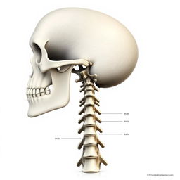 A detailed and artistic representation of the first two cervical vertebrae, specifically the atlas and axis, emphasizing their intricate design and functionality as engineering masterpieces of the human anatomy