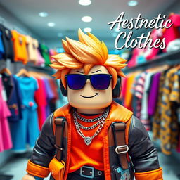 A vibrant and detailed square photo of a Roblox character, designed to look authentically like a Roblox avatar