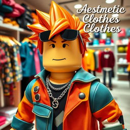 A vibrant and detailed square photo of a Roblox character, designed to look authentically like a Roblox avatar
