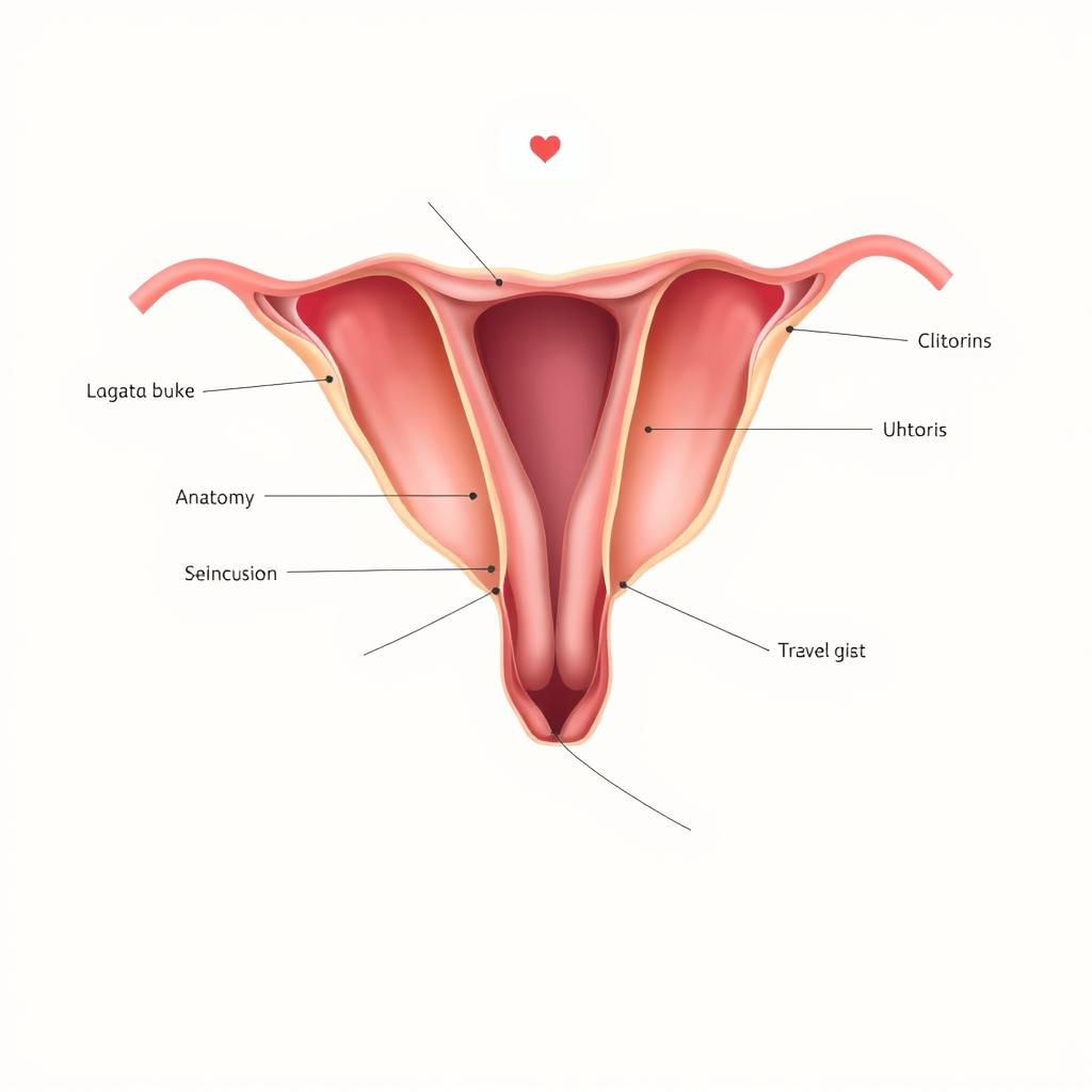 A beautifully detailed illustration of the female anatomy, focusing on the vagina in a scientific and educational context