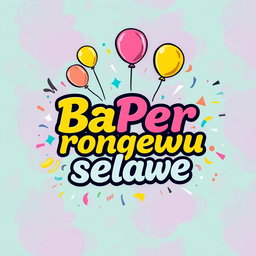 A vibrant and eye-catching t-shirt design featuring the bold and playful phrase 'BaPer rongewu selawe' in an artistic font