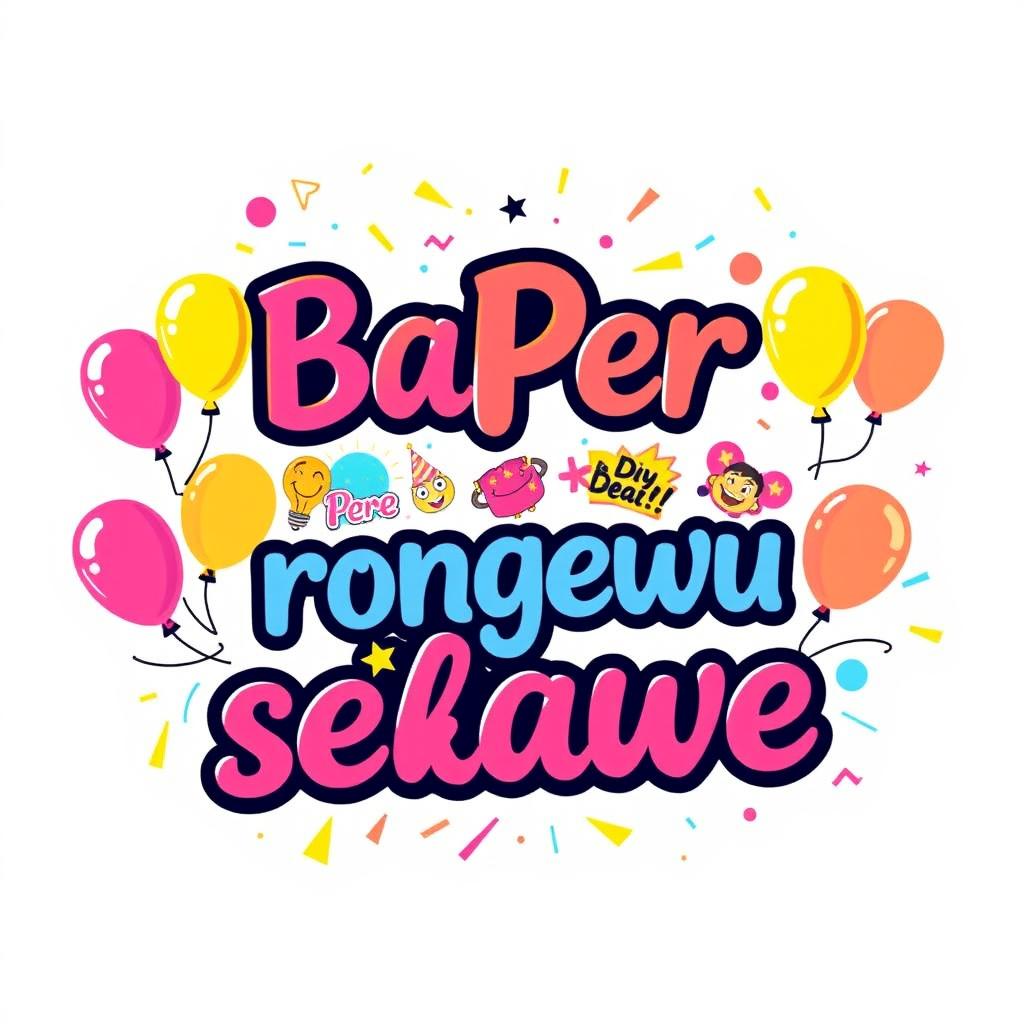 A vibrant and eye-catching t-shirt design featuring the bold and playful phrase 'BaPer rongewu selawe' in an artistic font
