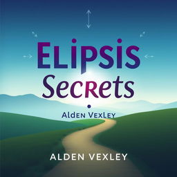 A book cover design titled 'Elipsis Secrets' by Alden Vexley, featuring a serene landscape with a winding path leading toward a bright horizon, symbolizing transformation