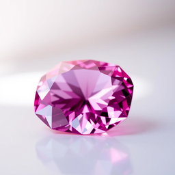 A stunningly beautiful pink cut gemstone, expertly faceted, displaying exquisite clarity and vibrant, deep pink color