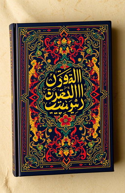 A beautifully designed Arabic dictionary titled 'المعجم اليسير لمعاني الكلمات' featuring elegant calligraphy and ornate patterns