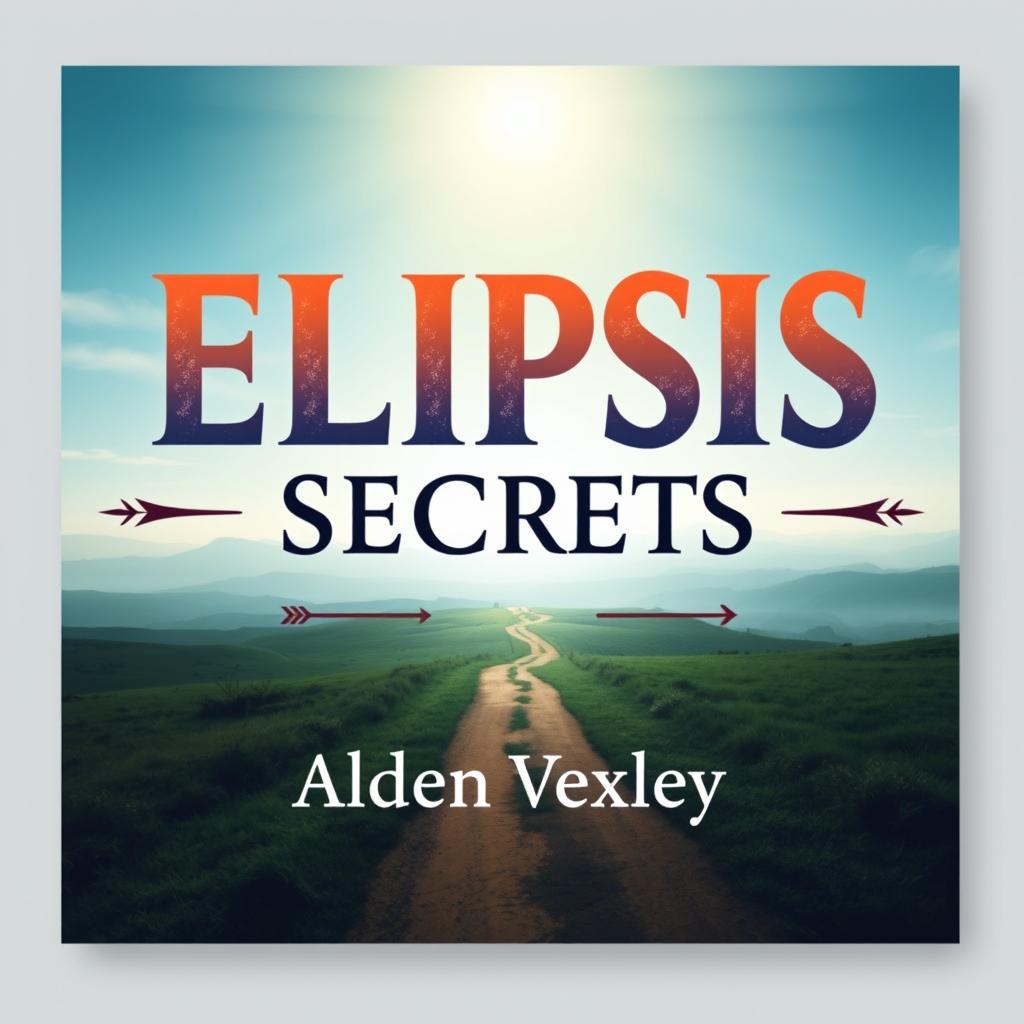 A flat book cover design titled 'Elipsis Secrets' prominently displayed in bold, eye-catching letters at the center, using an intriguing color contrast to grab attention