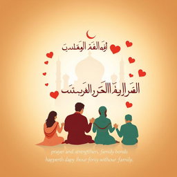 A visually appealing poster depicting the relationship between prayer (namaz) and strengthening family bonds