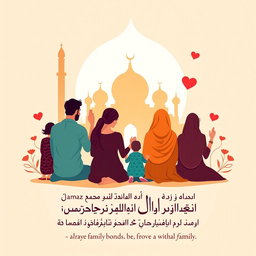 A visually appealing poster depicting the relationship between prayer (namaz) and strengthening family bonds