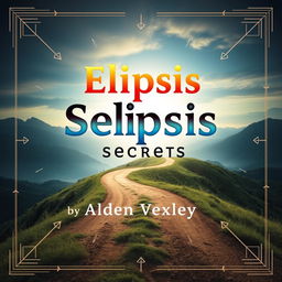 A captivating book cover design titled 'Elipsis Secrets' by Alden Vexley, featuring a realistic image of a serene landscape with a winding path leading toward a bright horizon, symbolizing transformation