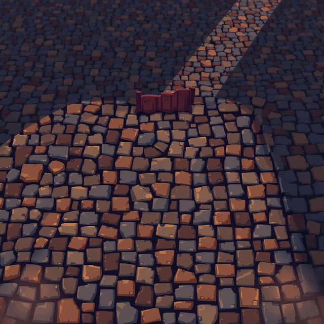 An immersive pixel art background featuring a medieval floor, showcasing a detailed cobblestone pattern with varying shades of gray and brown