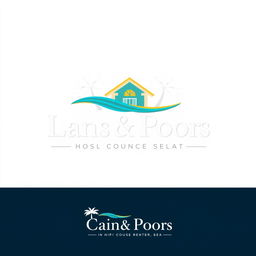 An elegant and attractive logo for a house, pool, and beach rental agency located in the Caribbean