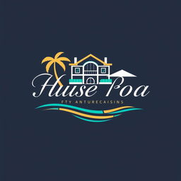 An elegant and attractive logo for a house, pool, and beach rental agency located in the Caribbean