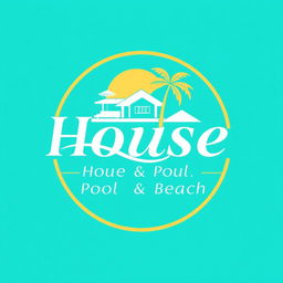 An elegant and attractive logo for a house, pool, and beach rental agency located in the Caribbean