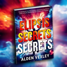 A realistic and vibrant book cover for 'Elipsis Secrets' by Alden Vexley, featuring a powerful scene of a person breaking free from chains at the center, symbolizing transformation and change