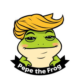 A cartoon meme featuring Pepe the Frog with a distinctive Donald Trump hairstyle