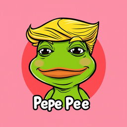 A cartoon meme featuring Pepe the Frog with a distinctive Donald Trump hairstyle
