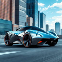 An electric car designed with two back-to-back seats, resembling a sleek and aerodynamic fighter jet