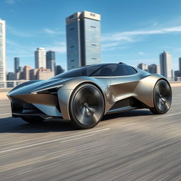 An electric car designed with two back-to-back seats, resembling a sleek and aerodynamic fighter jet
