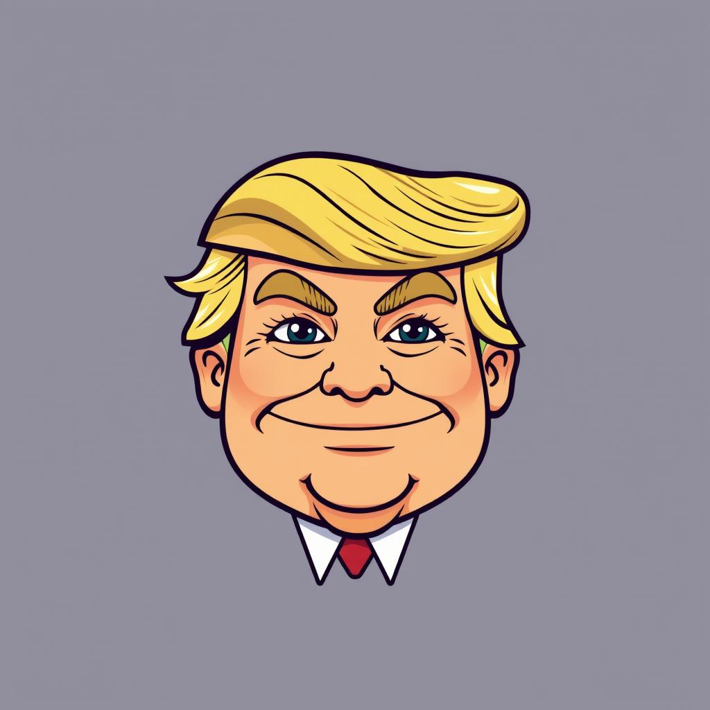 A cartoon character design that merges Donald Trump's visage with the Pepe the Frog meme face, creating a unique hybrid character