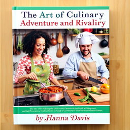 A vibrant book cover design showing a woman and a man joyfully cooking chili together