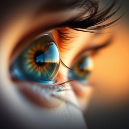 A close-up of a pair of mesmerizing, enchanting eyes that captivate viewers, showcasing striking details such as vibrant colors, intricate patterns within the iris, and reflections that tell a story