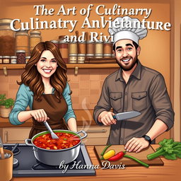 An engaging scene depicting a woman and a man cooking chili together in a cozy kitchen
