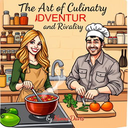 An engaging scene depicting a woman and a man cooking chili together in a cozy kitchen