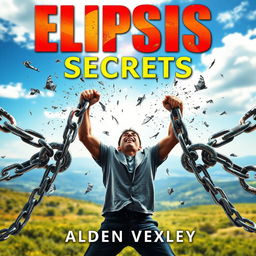 A realistic and vibrant scene depicting an individual breaking free from heavy metallic chains, symbolizing personal transformation and change