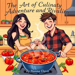 A vibrant kitchen scene featuring a woman and a man joyfully cooking chili together