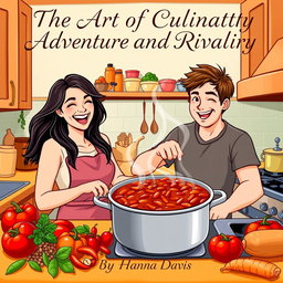 A vibrant kitchen scene featuring a woman and a man joyfully cooking chili together