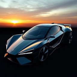 An electric car featuring two back-to-back seats, designed to resemble the sleek and aggressive profile of a fighter jet