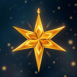 A beautifully rendered golden star with intricate details, glowing with a warm, radiant light