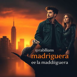 A captivating book cover design featuring a blend of the New York City skyline silhouette in dark and warm tones reminiscent of a sunset, symbolizing Jake's fresh start in the city