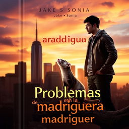 A visually striking book cover featuring a mesmerizing blend of the New York City skyline silhouette in dark and warm sunset tones, symbolizing Jake's new beginning in the city
