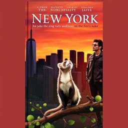 A stunning book cover featuring a blend of the New York City skyline silhouette in dark and warm sunset hues, symbolizing Jake's new beginning in the city