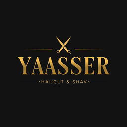 A modern, elegant logo design for 'SALON YASSER Haircut & Shave