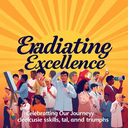 A vibrant and inspiring poster design celebrating the theme of 'Radiating Excellence'